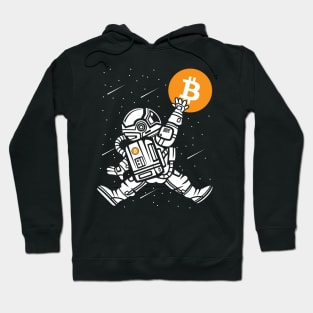 Astronaut BitCoin BTC To The Moon Crypto Token Cryptocurrency Wallet Birthday Gift For Men Women Kids Hoodie